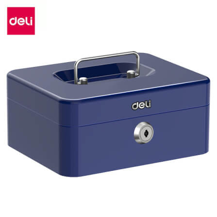 กล่องเหล็กเก็บเงิน DELI ET503-BL-01 กุญแจ สีน้ำเงิน_0